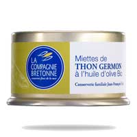 Miettes de thon blanc Germon à l'huile d'olive bio